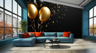 balloons with particles wallpaper banner template Wall mural