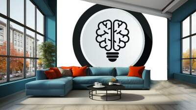  Idea icon flat in circle. Idea icon vector, creativity, ideas, solution symbol vector graphi Wall mural