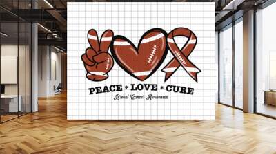 Peace, love, Cure concept Wall mural