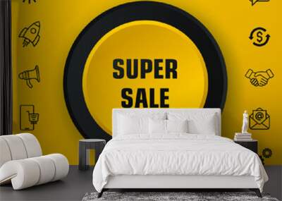 Super sale write icon.Y Wall mural