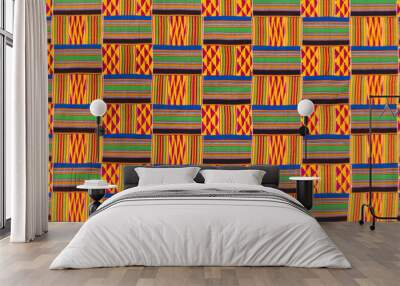 Kente cloth texture. Wall mural