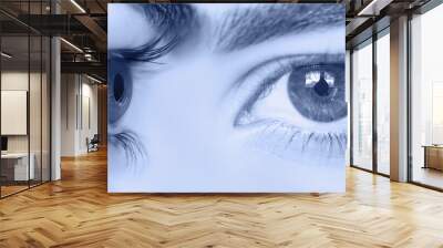 A closeup of a girl's look with beautiful brown eyes - Side and front view Wall mural