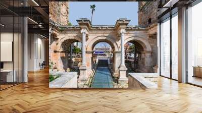 View of Hadrian's Gate in old city of Antalya Turkey Wall mural