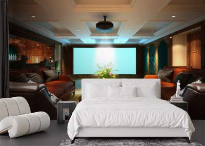 3d render of home cinema room Wall mural