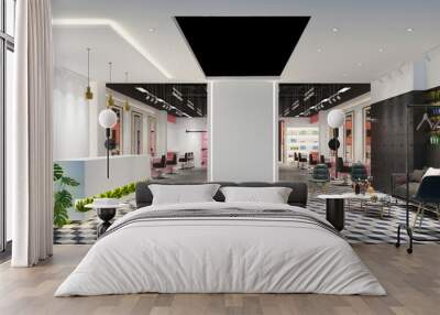 3d render of luxury fashion shop Wall mural