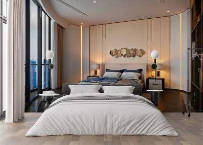 3d render of luxury hotel room Wall mural