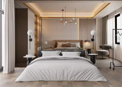 3d render of luxury hotel room Wall mural