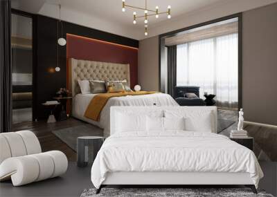 3d render of luxury hotel suite Wall mural