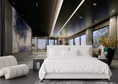 3d render of modern hotel interior lobby Wall mural