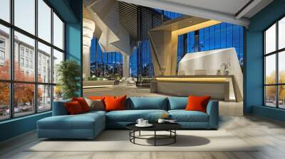 3d render of modern hotel reception lobby Wall mural