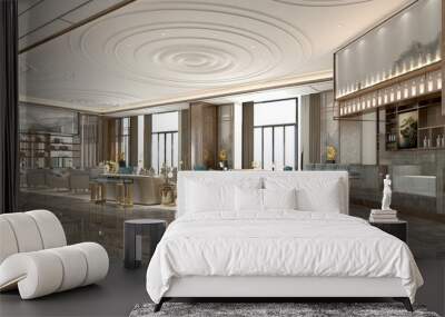 3d render of modern luxury hotel lobby  Wall mural