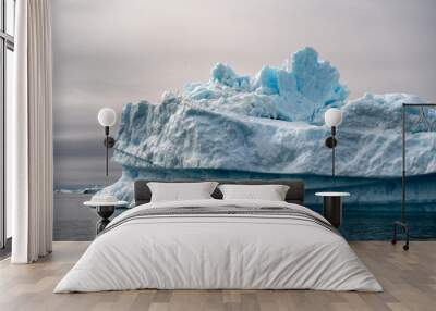 Glaciers are floating on Arctic Ocean, in Greenland Wall mural