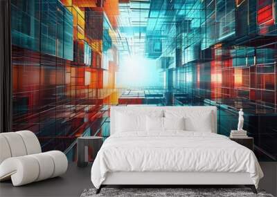 A futuristic robot endowed with advanced artificial intelligence capabilities. Wall mural