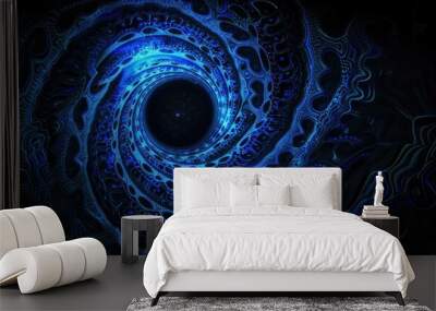 Dynamic Blue Spiral Pattern Wall mural