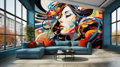 Graffiti Glory: Abstract, Colorful Drawings Infusing Urban Walls with Creativity Wall mural