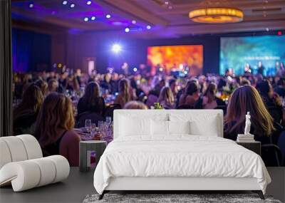 Guests seated at a formal dinner event. Wall mural