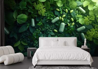 Harness the power of herbs with convenient herbal capsules.. Wall mural