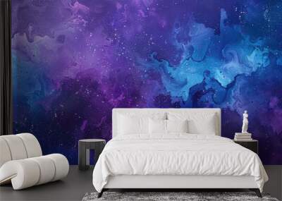 Majestic Purple and Blue Cosmos Art Wall mural