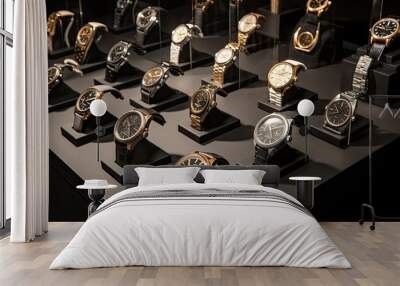 Upscale watch boutique with a curated collection of luxury watches. Wall mural