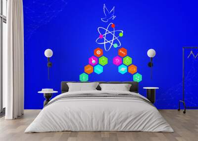 World Science Day for Peace and Development. November 10 world science day concept. Template for background, banner, card, poster. Vector illustration. Wall mural