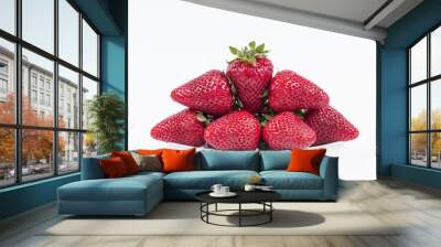 strawberry berry fruit red juicy sweet dessert summer food fresh tasty Wall mural