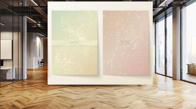 Set of abstract shiny luxury background in light soft pastel colors with golden spots. A4 premium modern gradient templates with splash texture for elegant wedding invitation, card or notebook cover Wall mural