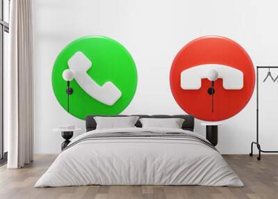 3D Realistic Phone Call button Vector Illustration. Wall mural