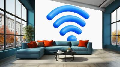 3d realistic wifi vector illustration. Wall mural