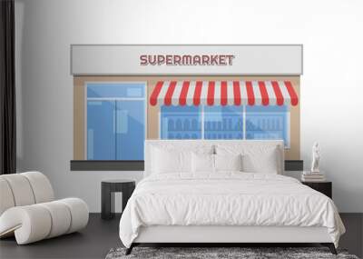 Supermarket store Building Illustration concept design Wall mural