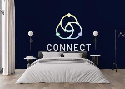 Abstract logo in modern shape representing connection or network technology Wall mural