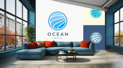 Pool or water logo template in abstract shape Wall mural