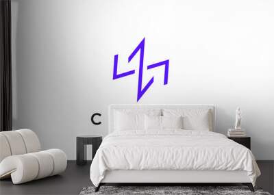 programming code technology logo in a simple and modern style Wall mural