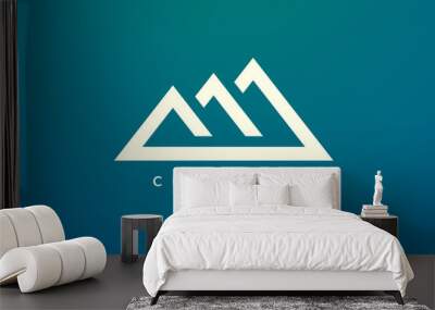 Triangle shaped mountain logo design. Minimalist and modern vector design for your business brand or product. Wall mural