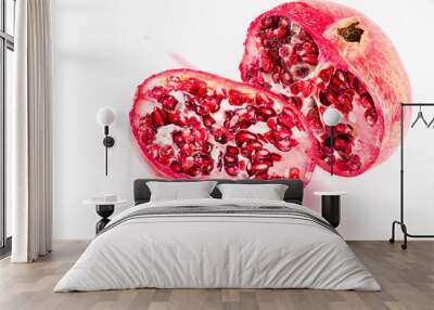 pomegranate on a white background Wall mural