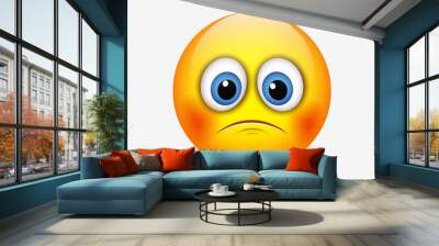 Cute sad emoticon, emoji, smiley Wall mural