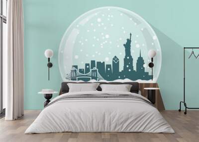 New York City snow globe  Wall mural