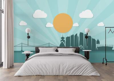 Vancouver skyline - Canada Wall mural