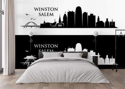 Winston - Salem skyline - North Carolina, United States of America, USA - vector illustration Wall mural