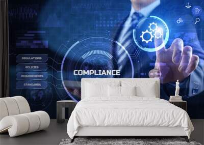 Compliance rules regulation policy law. Business technology concept. Wall mural