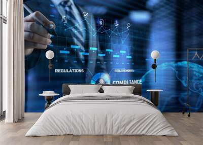 Compliance rules regulation policy law. Business technology concept. Wall mural