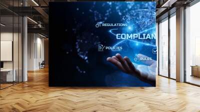 Compliance. Regulation. Standard. Rule. Business internet technology concept. Wall mural