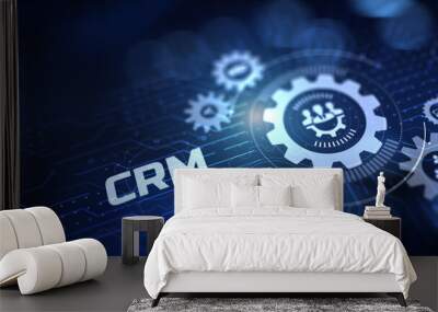 CRM Customer relationship management software system. Business technology concept. Wall mural