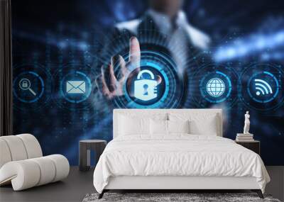 Cyber security data protection information privacy internet technology concept. Wall mural