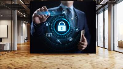 Cyber security data protection information privacy internet technology concept. Wall mural