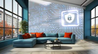 Cyber security data protection privacy policies.Technology concept. Wall mural