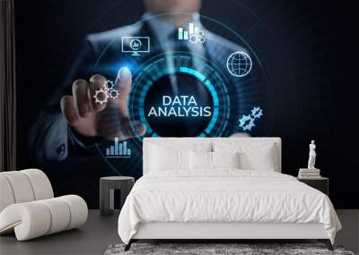 Data analysis business intelligence analytics internet technology concept. Wall mural