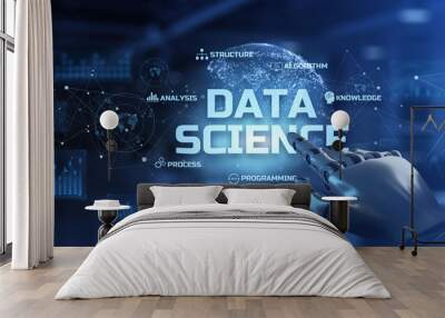 data science analytics analysis. robotic arm 3d rendering Wall mural