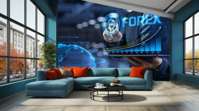 Forex currencies exchange stock market trading investment concept on screen Wall mural