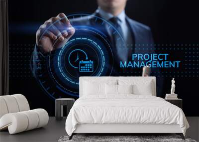 Project management Time Planning business concept on screen. Wall mural