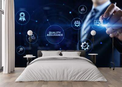 Quality assurance standard control certification technology concept. Wall mural